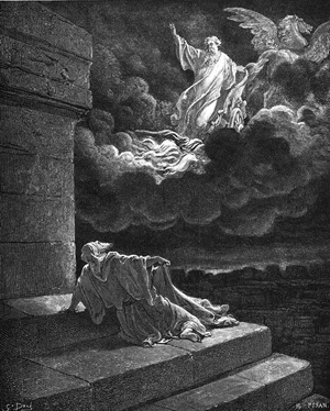 Гюстав Доре. Илия возносится на небо на огненной колеснице. 1866. 